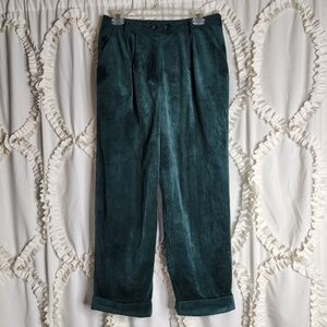 All in Favor Green Curdoroy Cropped Trouser Pants sz Large